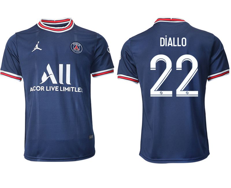 Men 2021-2022 Club Paris St German home aaa version blue #22 Soccer Jersey->paris st german jersey->Soccer Club Jersey